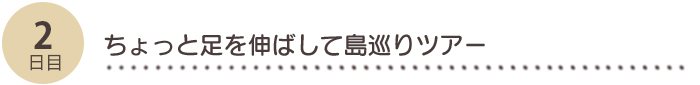 2日目　ちょっと足を伸ばして島巡りツアー