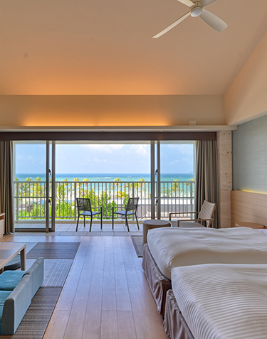 寛ぎの客室 – ガーデンヴィラ白浜 Ambesonne ホームインテリアコレクション カーテン2枚組 コラージュデザイン トロピカルサマー 砂浜 ビーチ 平和 リラック